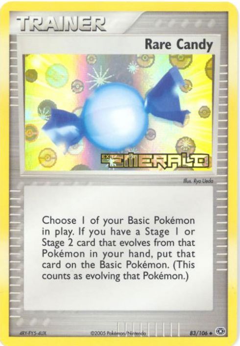Pokemon Card - Emerald 83/106 - RARE CANDY (reverse holo) (Mint):  Sell2BBNovelties.com: Sell TY Beanie Babies, Action Figures, Barbies, Cards  & Toys selling online