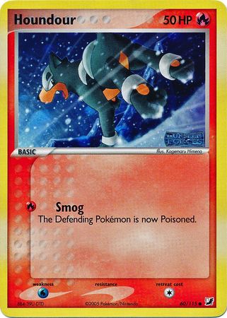 Pokemon Card - Unseen Forces 60/115 - HOUNDOUR (reverse holo) (Mint):  Sell2BBNovelties.com: Sell TY Beanie Babies, Action Figures, Barbies, Cards  & Toys selling online