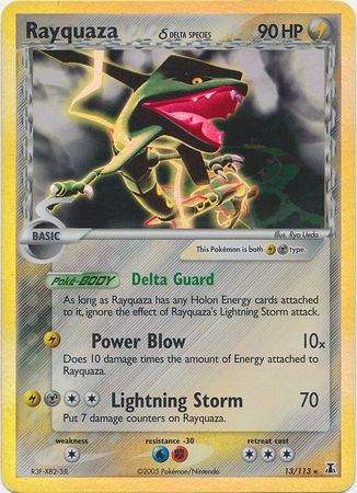 rare delta species pokemon cards 2005 EX 16/113 Tyranitar (Delta Species) Holo Ra – Final Form Collectables Psychic Colorless Calm Mind Remove 3 damage counters from Kirlia Delta Species Card Prices 2026: