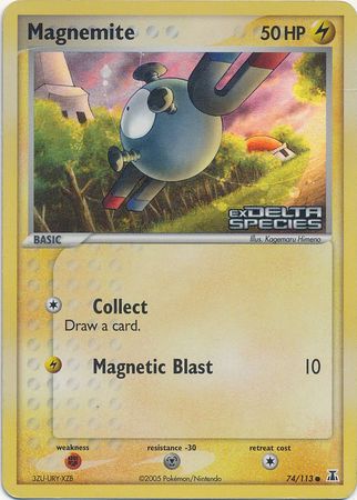 Pokemon Card - Delta Species 74/113 - MAGNEMITE (reverse holo) (Mint):  Sell2BBNovelties.com: Sell TY Beanie Babies, Action Figures, Barbies, Cards  & Toys selling online