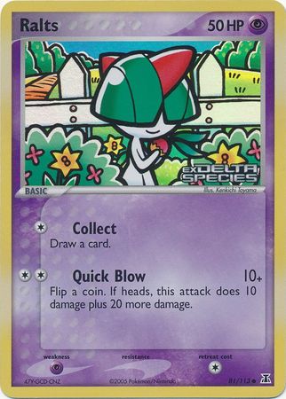 Pokemon Card - Delta Species 81/113 - RALTS (reverse holo) (Mint):  Sell2BBNovelties.com: Sell TY Beanie Babies, Action Figures, Barbies, Cards  & Toys selling online