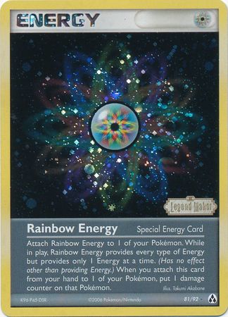 Pokemon Card - Legend Maker 81/92 - RAINBOW ENERGY (reverse holo) (Mint):  Sell2BBNovelties.com: Sell TY Beanie Babies, Action Figures, Barbies, Cards  & Toys selling online