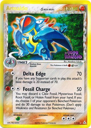 Pokemon Card - Holon Phantoms 1/110 - ARMALDO (reverse holo) (Mint):  Sell2BBNovelties.com: Sell TY Beanie Babies, Action Figures, Barbies, Cards  & Toys selling online