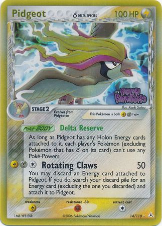Pokemon Card - Holon Phantoms 14/110 - PIDGEOT (reverse holo) (Mint)