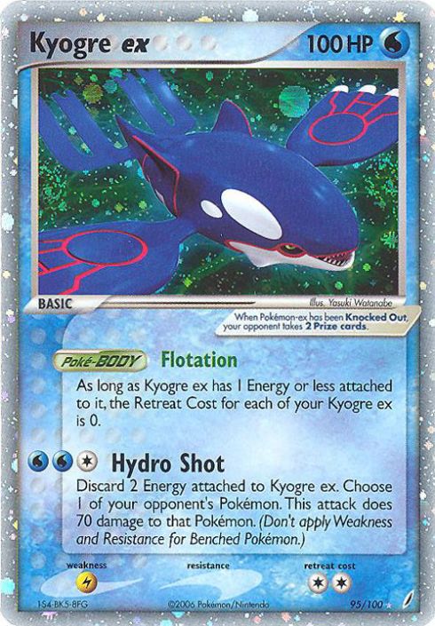 Pokemon Card - Crystal Guardians 95/100 - KYOGRE EX (holo