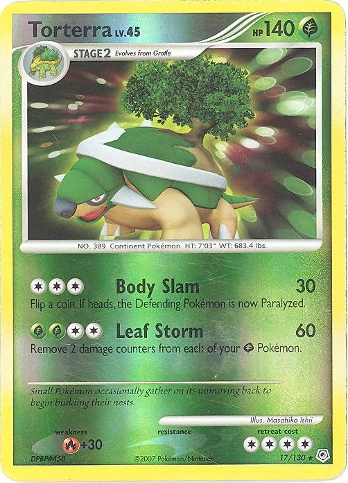 Pokemon Card Diamond Pearl 17/130 TORTERRA (reverse holo) (Mint)