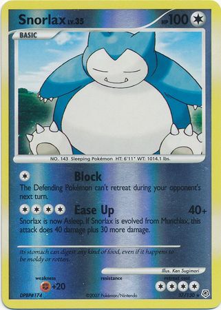 Pokemon Card - Diamond & Pearl 37/130 - SNORLAX (reverse holo) (Mint):  Sell2BBNovelties.com: Sell TY Beanie Babies, Action Figures, Barbies, Cards  & Toys selling online
