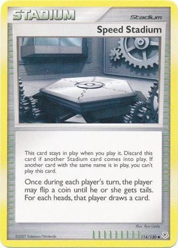 Pokemon Card - Diamond & Pearl 114/130 - SPEED STADIUM (uncommon) (Mint)