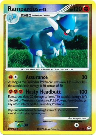 Pokemon Card - D&P: Mysterious Treasures 33/123 - RAMPARDOS (reverse holo)  (Mint)