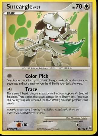 Pokemon Card - D&P: Secret Wonders 66/132 - SMEARGLE (uncommon) (Mint)