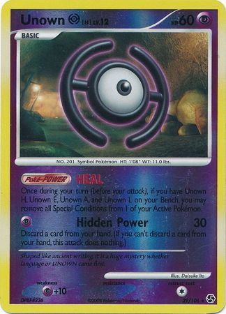 Pokemon Card - D&P: Great Encounters 29/106 - UNOWN H (reverse holo)  (Mint): Sell2BBNovelties.com: Sell TY Beanie Babies, Action Figures,  Barbies, Cards & Toys selling online