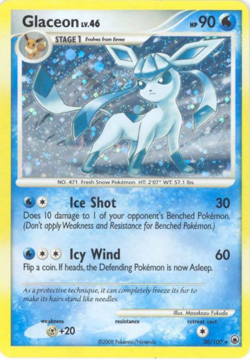 Details about   Glaceon Lv 44 5/100 Majestic Dawn Pokemon TCG Holo Rare HP 