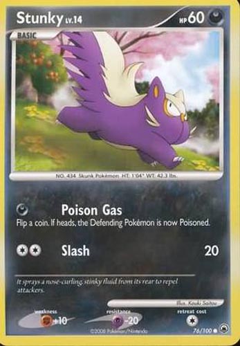 Pokemon Card - D&P: Majestic Dawn 76/100 - STUNKY (uncommon) (Mint)