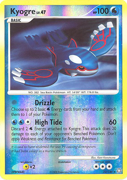 Pokemon Card - D&P: Legends Awakened 32/146 - KYOGRE Lv.47 (reverse holo)  (Mint): Sell2BBNovelties.com: Sell TY Beanie Babies, Action Figures,  Barbies, Cards & Toys selling online