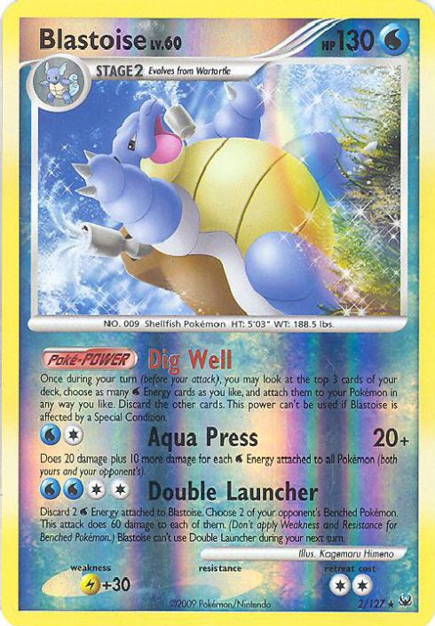 Pokemon Card - Platinum 2/127 - BLASTOISE Lv. 60 (reverse holo) (Mint)