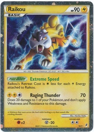 Pokemon Card - Call of Legends SL9 - RAIKOU (holo-foil) (Mint):  Sell2BBNovelties.com: Sell TY Beanie Babies, Action Figures, Barbies, Cards  & Toys selling online