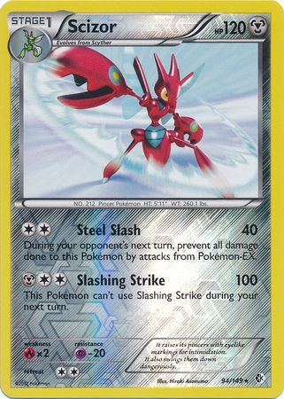 Pokemon Card - B&W: Boundaries Crossed 94/149 - SCIZOR (reverse holo)  (Mint): Sell2BBNovelties.com: Sell TY Beanie Babies, Action Figures,  Barbies, Cards & Toys selling online
