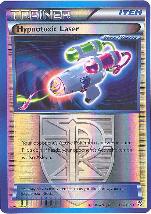 hypnotoxic laser pokemon card (123/135) (Punches 'n' Bites *This is of Uncommon rarity Hypnotoxic Laser 063/070 Plasma Gale