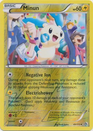 Pokemon Card - B&W: Legendary Treasures 48/113 - MINUN (reverse holo)  (Mint): Sell2BBNovelties.com: Sell TY Beanie Babies, Action Figures,  Barbies, Cards & Toys selling online
