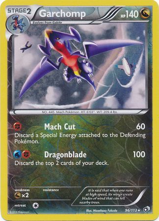Pokemon Card - B&W: Legendary Treasures 96/113 - GARCHOMP (reverse holo)  (Mint): Sell2BBNovelties.com: Sell TY Beanie Babies, Action Figures,  Barbies, Cards & Toys selling online