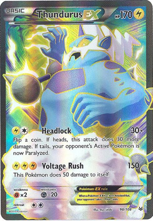 Pokemon Card - XY: Roaring Skies 98/108 - THUNDURUS EX (full art holo) (Mint)