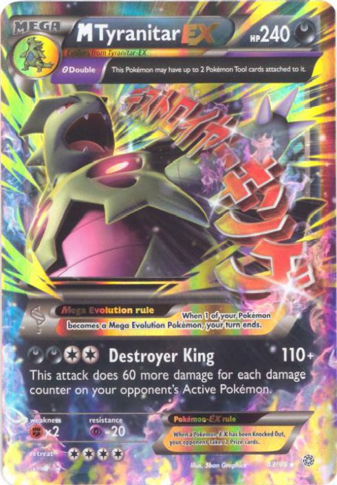 Pokemon Card - XY: Ancient Origins 43/98 - MEGA M TYRANITAR EX (holo-foil)  (Mint): Sell2BBNovelties.com: Sell TY Beanie Babies, Action Figures,  Barbies, Cards & Toys selling online