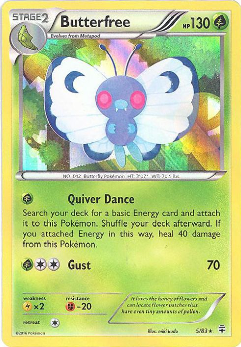 Pokemon Card - Generations 5/83 - BUTTERFREE (reverse holo misprint) (Mint)