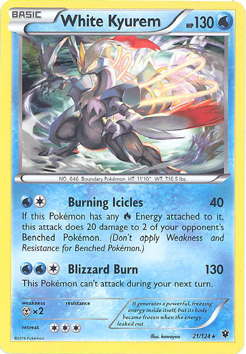 Pokemon Card - XY: Fates Collide 21/124 - WHITE KYUREM (holo-foil) (Mint):  Sell2BBNovelties.com: Sell TY Beanie Babies, Action Figures, Barbies, Cards  & Toys selling online