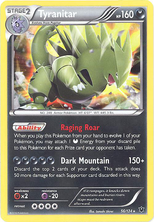 Pokemon Card - XY: Fates Collide 56/124 - TYRANITAR (holo-foil) (Mint):  Sell2BBNovelties.com: Sell TY Beanie Babies, Action Figures, Barbies, Cards  & Toys selling online