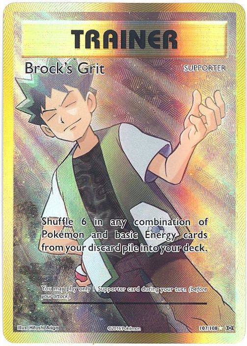 Pokemon Card - XY: Evolutions 107/108 - BROCK'S GRIT (full art holo-foil)  (Mint): Sell2BBNovelties.com: Sell TY Beanie Babies, Action Figures,  Barbies, Cards & Toys selling online