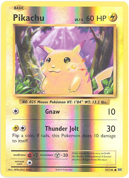 Pokemon Card - XY: Evolutions 35/108 - PIKACHU (reverse holo) (Mint)
