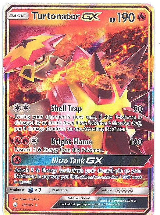 Pokemon Card - S&M: Guardians Rising 18/145 - TURTONATOR GX (holo-foil)  (Mint): Sell2BBNovelties.com: Sell TY Beanie Babies, Action Figures,  Barbies, Cards & Toys selling online