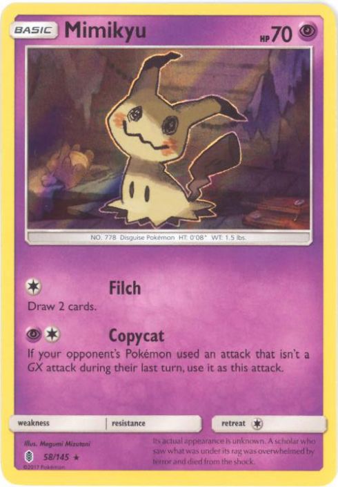 Pokemon Card - S&M: Guardians Rising 58/145 - MIMIKYU (holo-foil