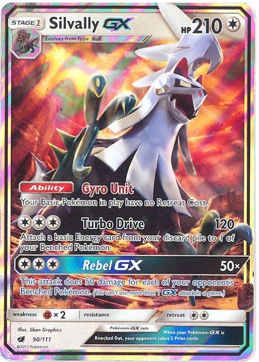 Pokemon Card - S&M: Crimson Invasion 90/111 - SILVALLY GX (holo-foil)  (Mint): Sell2BBNovelties.com: Sell TY Beanie Babies, Action Figures,  Barbies, Cards & Toys selling online