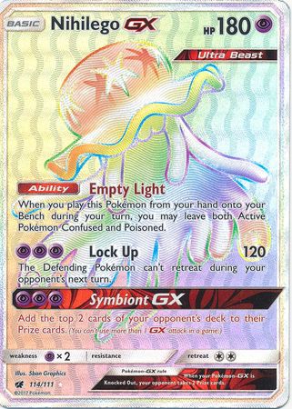 Pokemon Card - S&M: Crimson Invasion 114/111 - NIHILEGO GX (hyper -  holo-foil) (Mint): Sell2BBNovelties.com: Sell TY Beanie Babies, Action  Figures, Barbies, Cards & Toys selling online