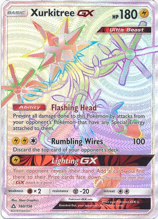 pokemon xurkitree card Pokemon Card - S&M: Ultra Prism 160/156 - XURKITREE GX (hyper