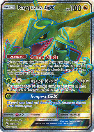 Pokemon Card - S&M: Celestial Storm 160/168 - RAYQUAZA GX (full art - holo) (Mint) Pokemon Card - S&M: Celestial Storm 160/168 - RAYQUAZA GX (full art - holo) (Mint)