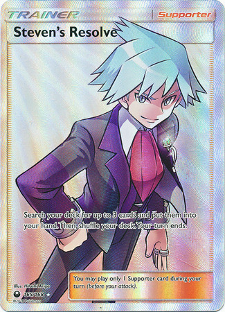 Pokemon Card - S&M: Celestial Storm 165/168 - STEVEN'S RESOLVE (full art - holo) (Mint)