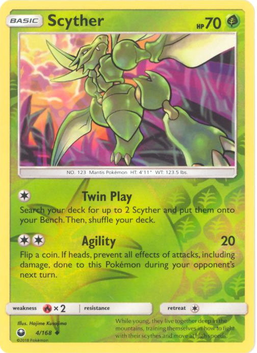 Pokemon Card - S&M: Celestial Storm 4/168 - SCYTHER (reverse holo) (Mint)