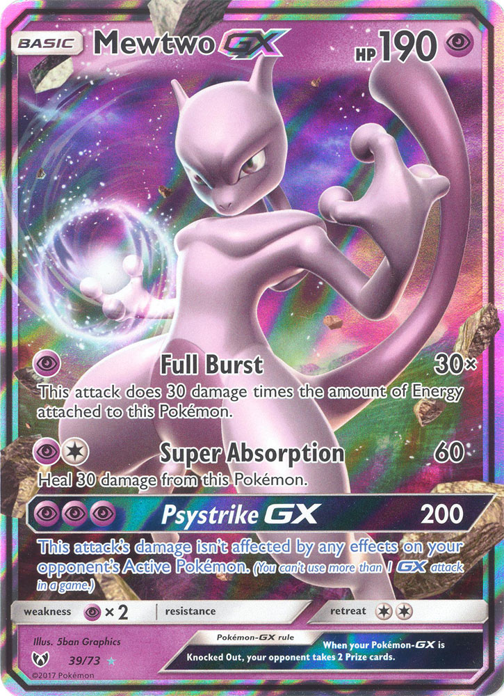Pokemon Card - Shining Legends 39/73 - MEWTWO GX (holo-foil) (Mint ...