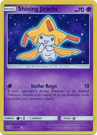 Pokemon Card - Shining Legends 42/73 - SHINING JIRACHI (holo-foil) (Mint):  Sell2BBNovelties.com: Sell TY Beanie Babies, Action Figures, Barbies, Cards  & Toys selling online