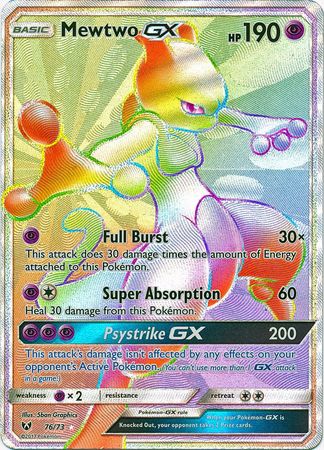 Pokemon Card - Shining Legends 76/73 - MEWTWO GX (hyper