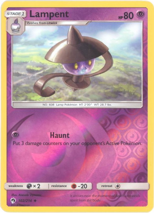 Pokemon Card - S&M: Lost Thunder 102/214 - LAMPENT (reverse holo) (Mint):  Sell2BBNovelties.com: Sell TY Beanie Babies, Action Figures, Barbies, Cards  & Toys selling online