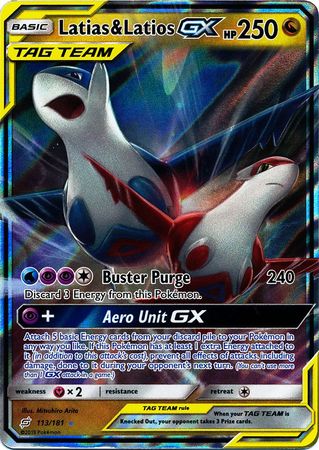 Pokemon Card - S&M: Team Up 113/181 - LATIAS & LATIOS GX (holo-foil)  (Mint): Sell2BBNovelties.com: Sell TY Beanie Babies, Action Figures,  Barbies, Cards & Toys selling online