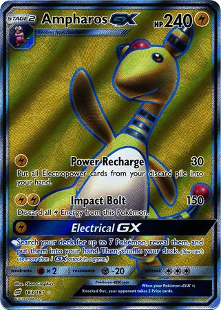 Pokemon Card - S&M: Team Up 163/181 - AMPHAROS GX (full art - holo) (Mint) Pokemon Card - S&M: Team Up 163/181 - AMPHAROS GX (full art - holo) (Mint)