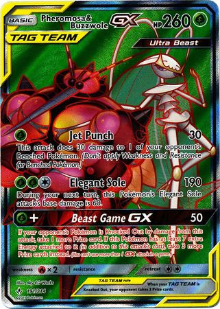 Pokemon Card - S&M: Unbroken Bonds 191/214 - PHEROMOSA & BUZZWOLE GX (full  art - holo) (Mint)