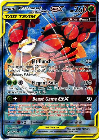 Pokemon Card - S&M: Unbroken Bonds 192/214 - PHEROMOSA & BUZZWOLE GX (full art - holo) (Mint) Pokemon Card - S&M: Unbroken Bonds 192/214 - PHEROMOSA & BUZZWOLE GX (full art - holo) (Mint)