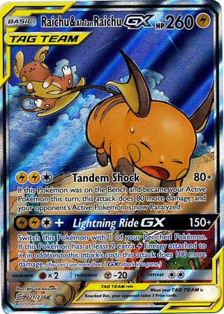 Pokemon Card - S&M: Unified Minds 221/236 - RAICHU & ALOLAN RAICHU