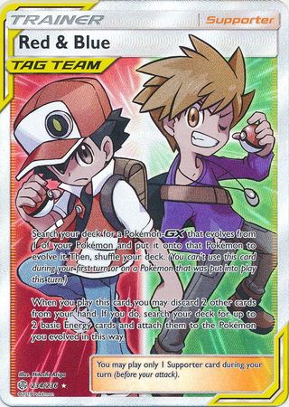 Pokemon Card - S&M: Cosmic Eclipse 234/236 - RED & BLUE (full art - holo)  (Mint): Sell2BBNovelties.com: Sell TY Beanie Babies, Action Figures,  Barbies, Cards & Toys selling online