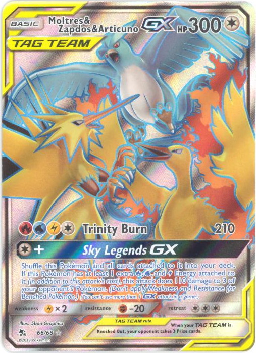  Moltres & Zapdos & Articuno Tag Team GX - 66/68 - Full Art  Ultra Rare : Toys & Games